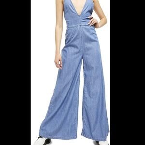 Free People Blue Josie Jumpsuit